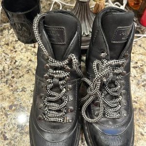 PRADA Women Black Leather
Combo HIKING SHORT
BOOTS LACE UP 37.5 Italian
7.0 US